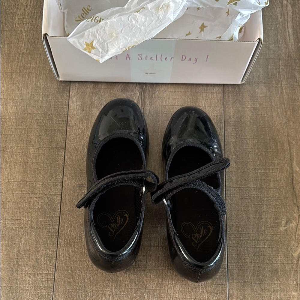 Stelle Black Patent Kids Tap Shoes 13